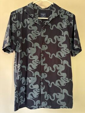 Steel & Jelly Men's Navy Print Short-Sleeve Button-Up Shirt